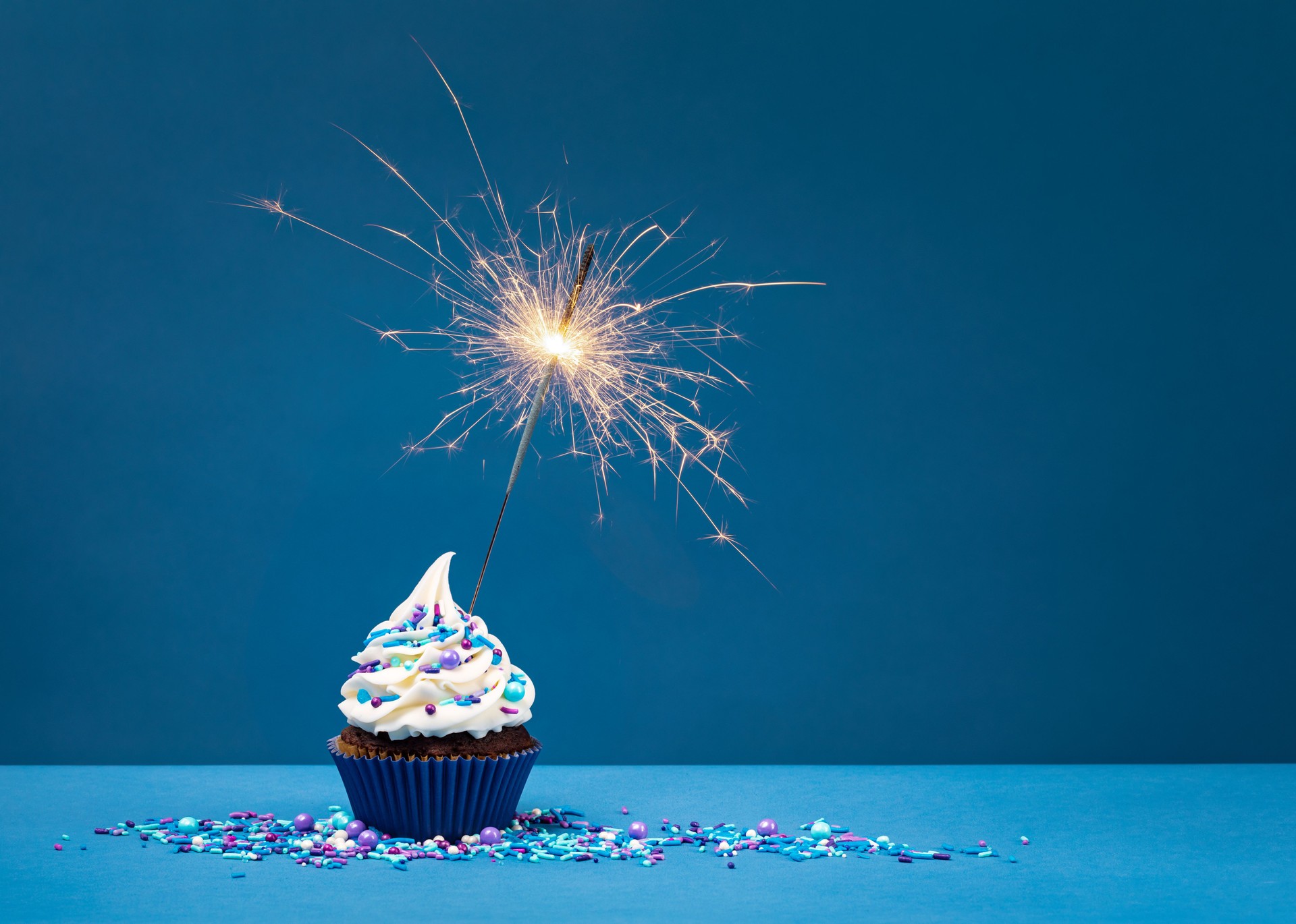 Birthday Cupcake with sparkler